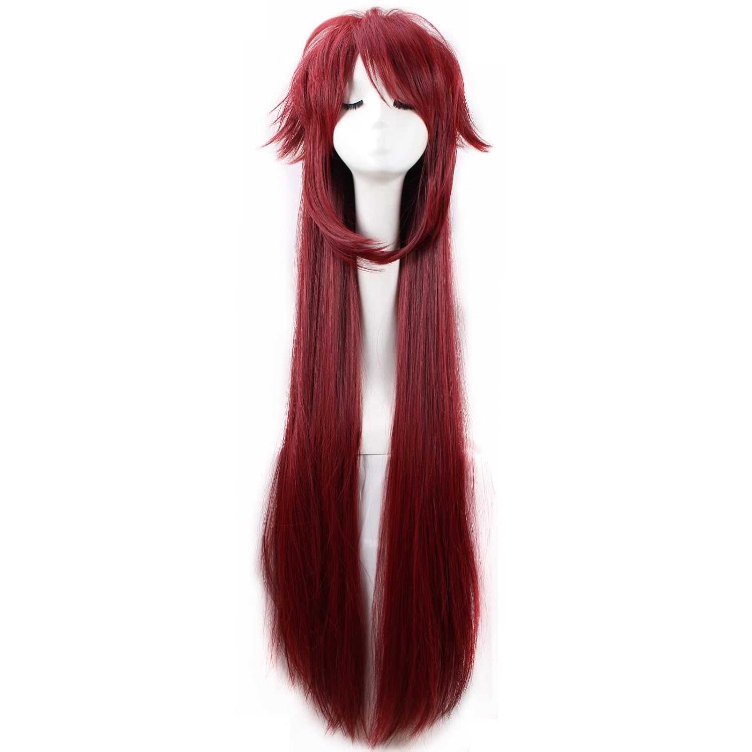 Anime Cosplay With Red Hair - شعر مستعار طويل مقاوم للحرارة باللون