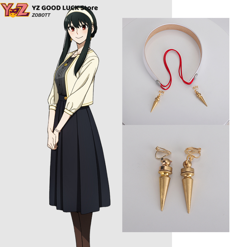 Anime Cosplay Yor Forger - إكسسوار تنكري مستقيم أسود لشخصية يور