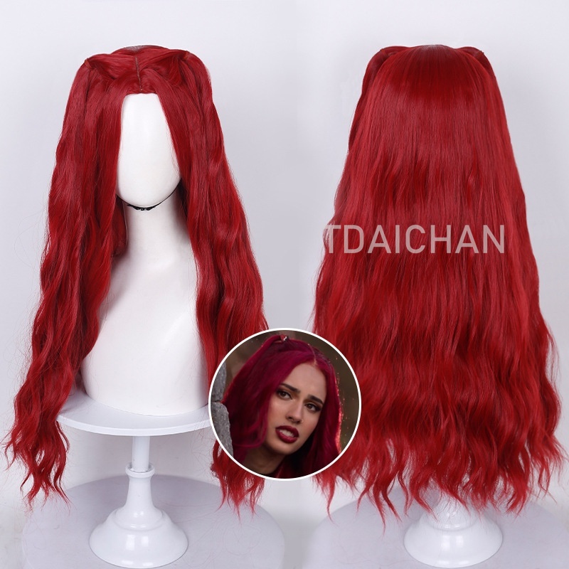 شعر مستعار مجعد للتنكر، تسريحة - مراجعة Anime Cosplay With Red Hair وسعره