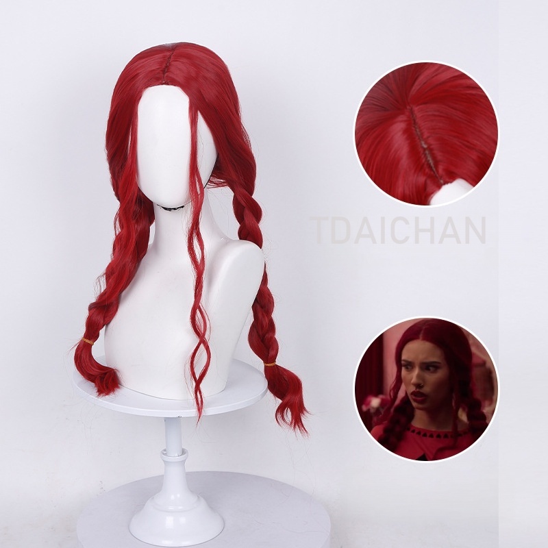 شعر مستعار مجعد للتنكر، تسريحة - مراجعة Anime Cosplay With Red Hair وسعره